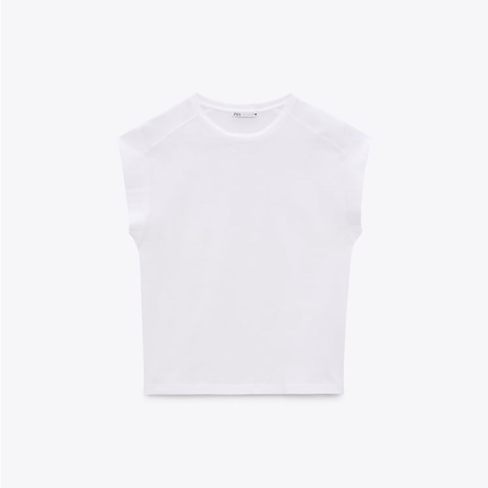 NWOT Zara Womens Rib Cotton T-Shirt